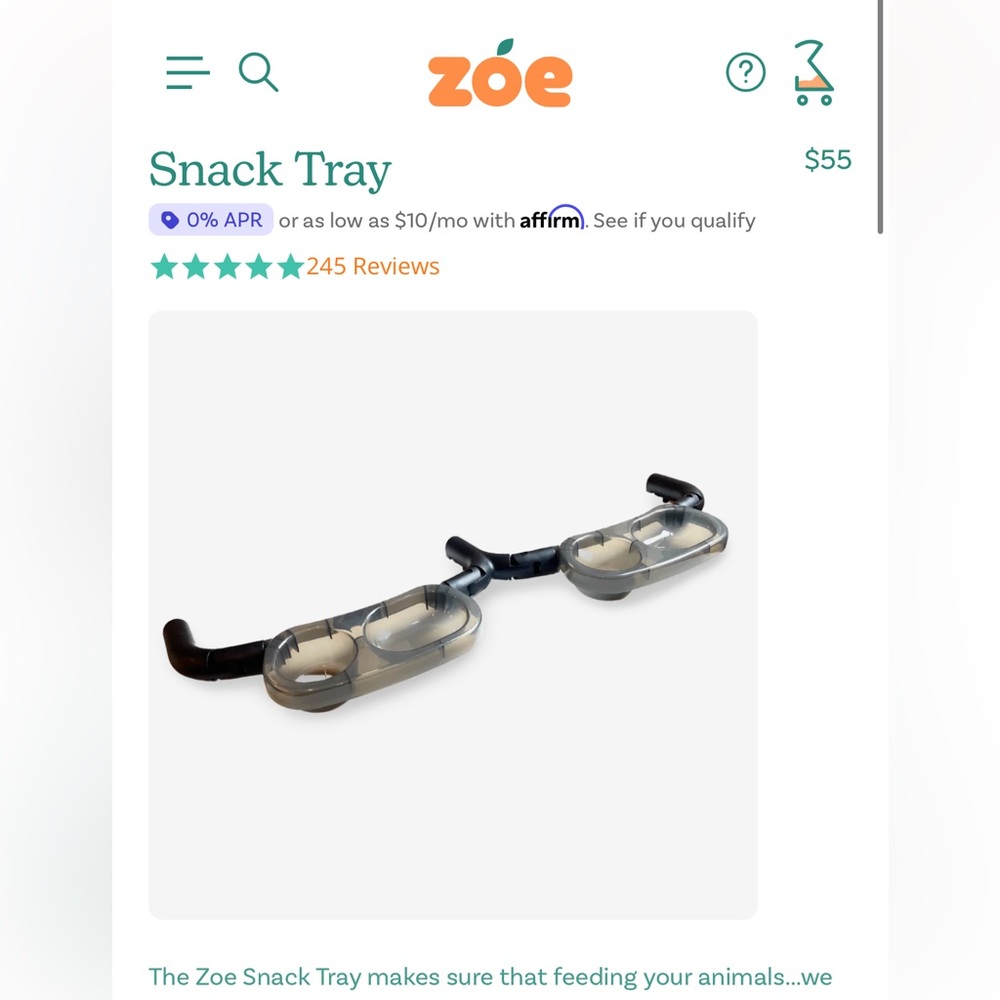 Zoe Snack Tray Attachment